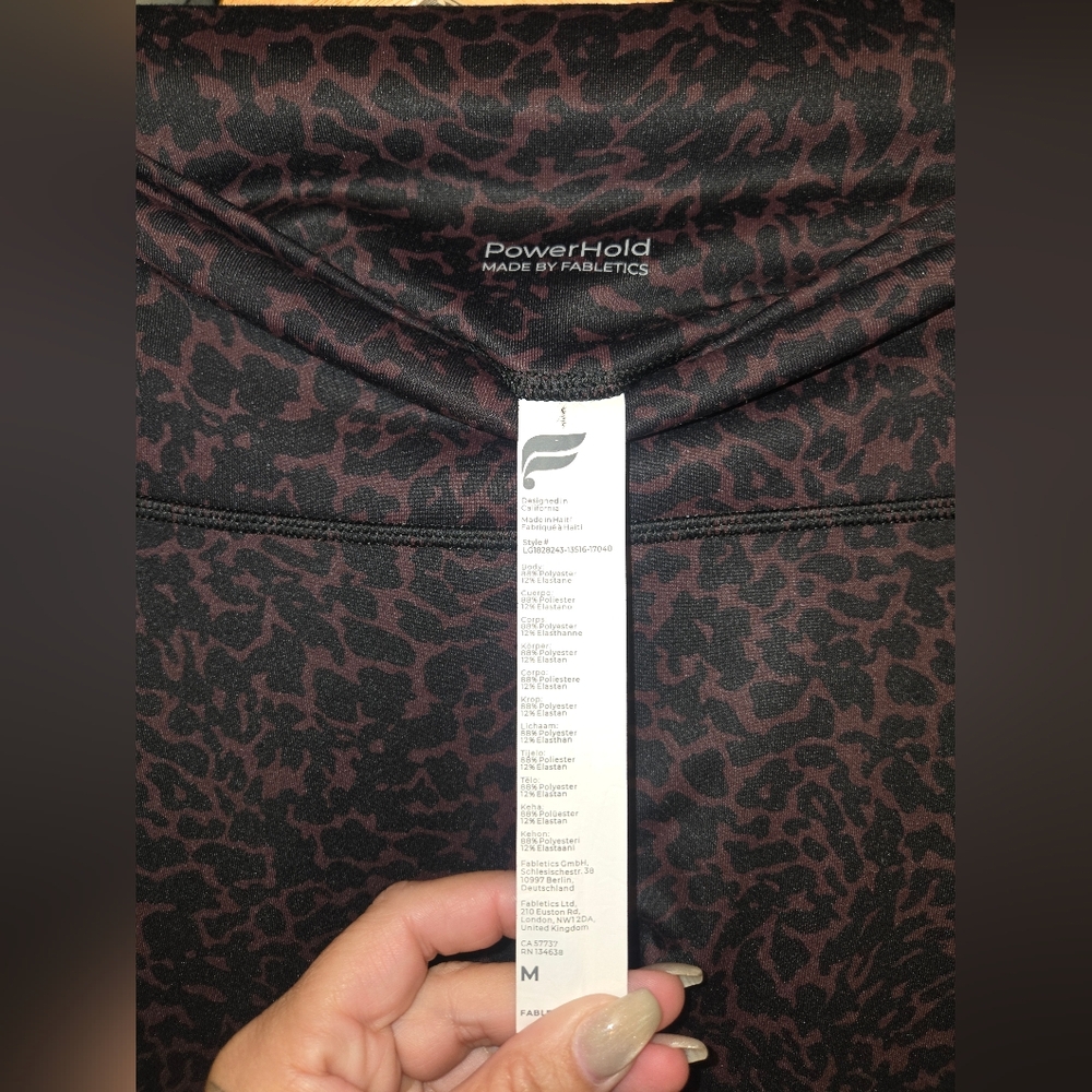 Fabletics Black And Brown Patterned Leggings - image 2